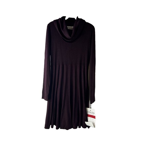 Calvin Klein Womens Button Detail Crewneck Sweater Purple Size Medium